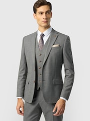 Antique Rogue Grey Slim Fit Blake Grey Texture Jacket - Image 1 of 4