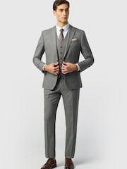 Antique Rogue Grey Slim Fit Blake Grey Texture Jacket - Image 2 of 4