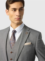 Antique Rogue Grey Slim Fit Blake Grey Texture Jacket - Image 4 of 4