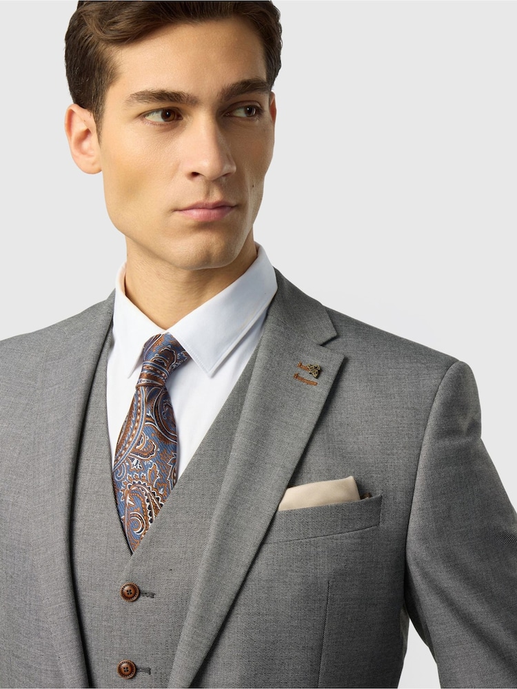 Antique Rogue Grey Slim Fit Blake Grey Texture Jacket - Image 4 of 4 Antique Rogue Grey Slim Fit Blake Grey Texture Jacket - Image 4 of 4