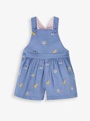 JoJo Maman Bébé Chambray Safari Embroidered Culotte Dungarees - Image 3 of 5