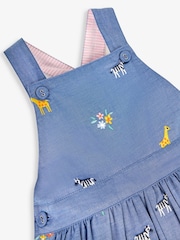 JoJo Maman Bébé Chambray Safari Embroidered Culotte Dungarees - Image 4 of 5