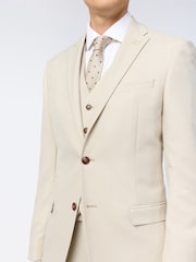 Antique Rogue Cream Slim Fit Blake Ecru Texture Jacket - Image 3 of 4