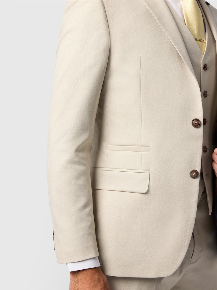 Antique Rogue Cream Slim Fit Blake Ecru Texture Jacket - Image 4 of 4 Antique Rogue Cream Slim Fit Blake Ecru Texture Jacket - Image 4 of 4