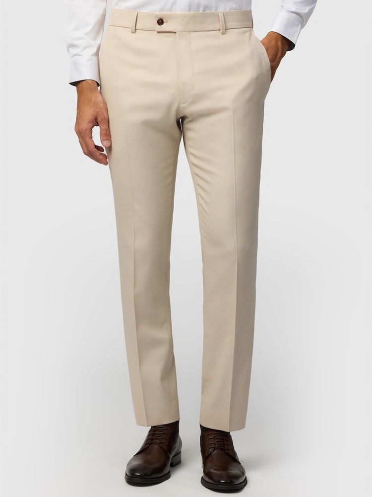 Antique Rogue Slim Fit Blake Ecru Texture Trousers - Slika 1 od 3 Antique Rogue Slim Fit Blake Ecru Texture Trousers - Slika 1 od 3