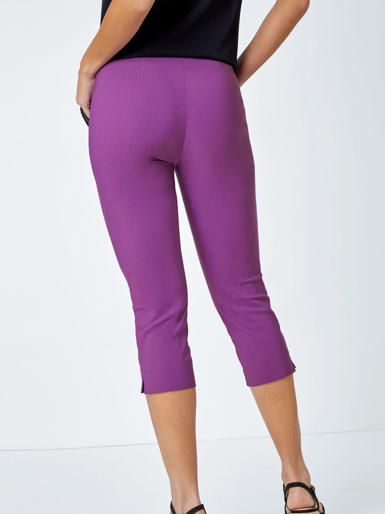 Roman Pink Tone Cropped Stretch Capri Trousers - Image 2 of 5