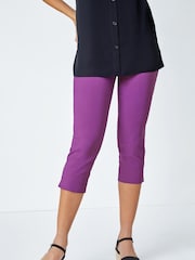 Roman Pink Tone Cropped Stretch Capri Trousers - Image 3 of 5