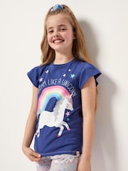 Harry Bear Grey Unicorn 100% Cotton Top And Short Set - Image 1 of 3