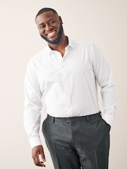 White Slim Fit 100% Cotton Single Cuff Shirt - Image 1 of 3