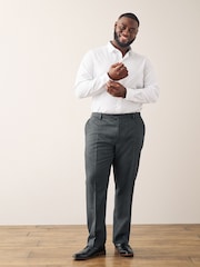 White Slim Fit 100% Cotton Single Cuff Shirt - Image 2 of 3