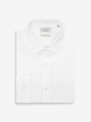 White Slim Fit 100% Cotton Single Cuff Shirt - Image 3 of 3
