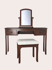 Laura Ashley Dark Broughton 2 Drawer Dressing Table Set - Image 2 of 4