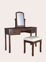 Laura Ashley Dark Broughton 2 Drawer Dressing Table Set - Image 3 of 4