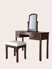 Laura Ashley Dark Broughton 2 Drawer Dressing Table Set - Image 4 of 4