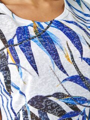 Roman Blue Leaf Hotfix Embellished Stretch T-Shirt - Image 5 of 5