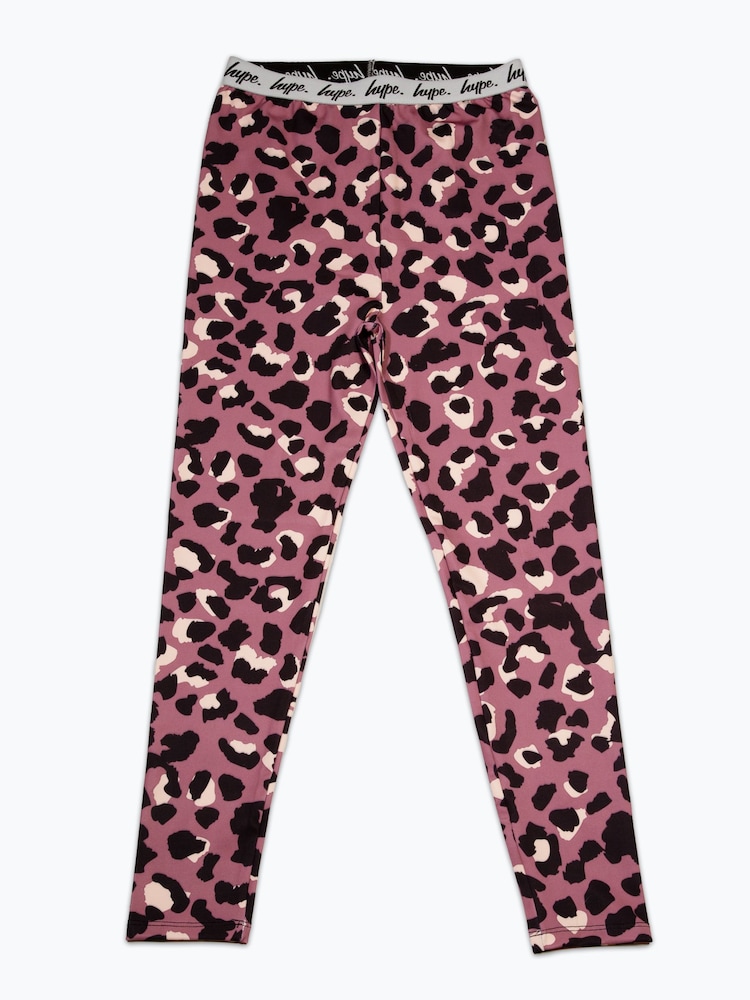 Hype. Kids Purple Mini Leopard Leggings - Image 1 of 1