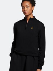 Lyle & Scott Black The Kerry 1/4 Zip Sweat Top - Image 1 of 5