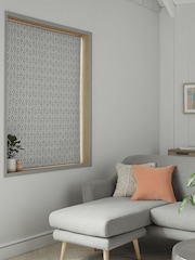 Grey Ready Made Blackout Roller Blind Roller Geometric Print - Image 3 of 7