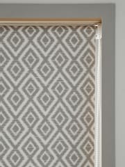 Grey Ready Made Blackout Roller Blind Roller Geometric Print - Image 4 of 7