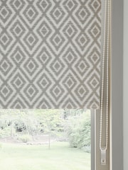 Grey Ready Made Blackout Roller Blind Roller Geometric Print - Image 5 of 7