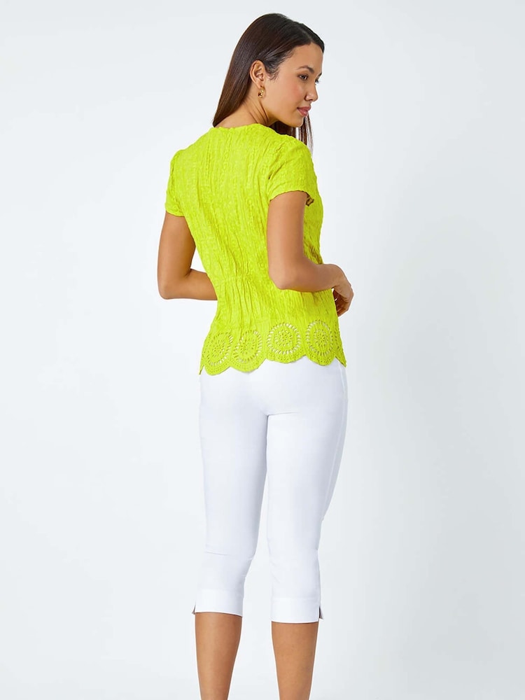 Roman Embroidered Crinkle 100% Cotton Blouse - Image 2 of 5