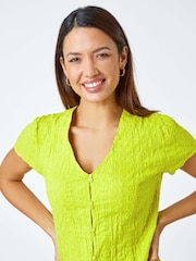 Roman Embroidered Crinkle 100% Cotton Blouse - Image 4 of 5