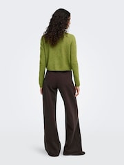 JDY Olive Green Knitted Button Down Short Cardigan - Image 4 of 6