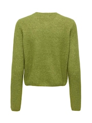 JDY Olive Green Knitted Button Down Short Cardigan - Image 6 of 6