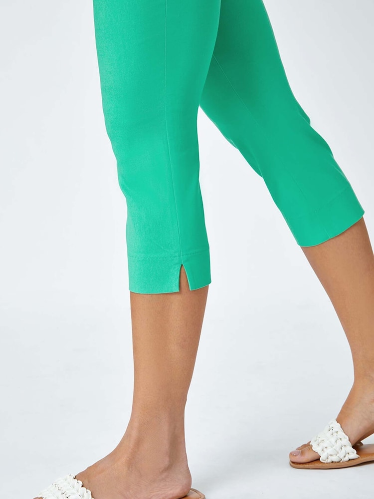 Roman Olive Green Cropped Stretch Trousers - Image 5 of 5