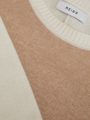 Reiss Camel Audrey 4-9 yrs Colourblock Crew Neck Jumper - Image 6 of 6