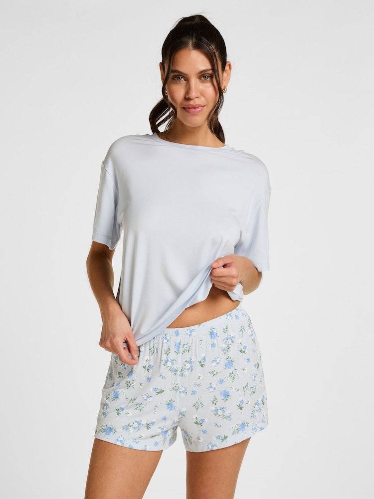 Hunkemöller Blue Daisy Pyjamas Set - Image 1 of 5 Hunkemöller Blue Daisy Pyjamas Set - Image 1 of 5