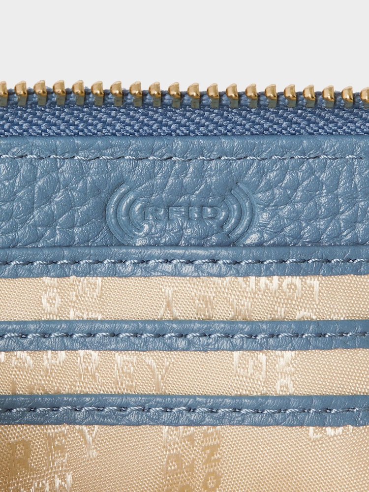 Osprey London Cornflower Blue The Core Small Leather Zip Around Purse - Image 6 of 6 Osprey London Cornflower Blue The Core Small Leather Zip Around Purse - Image 6 of 6