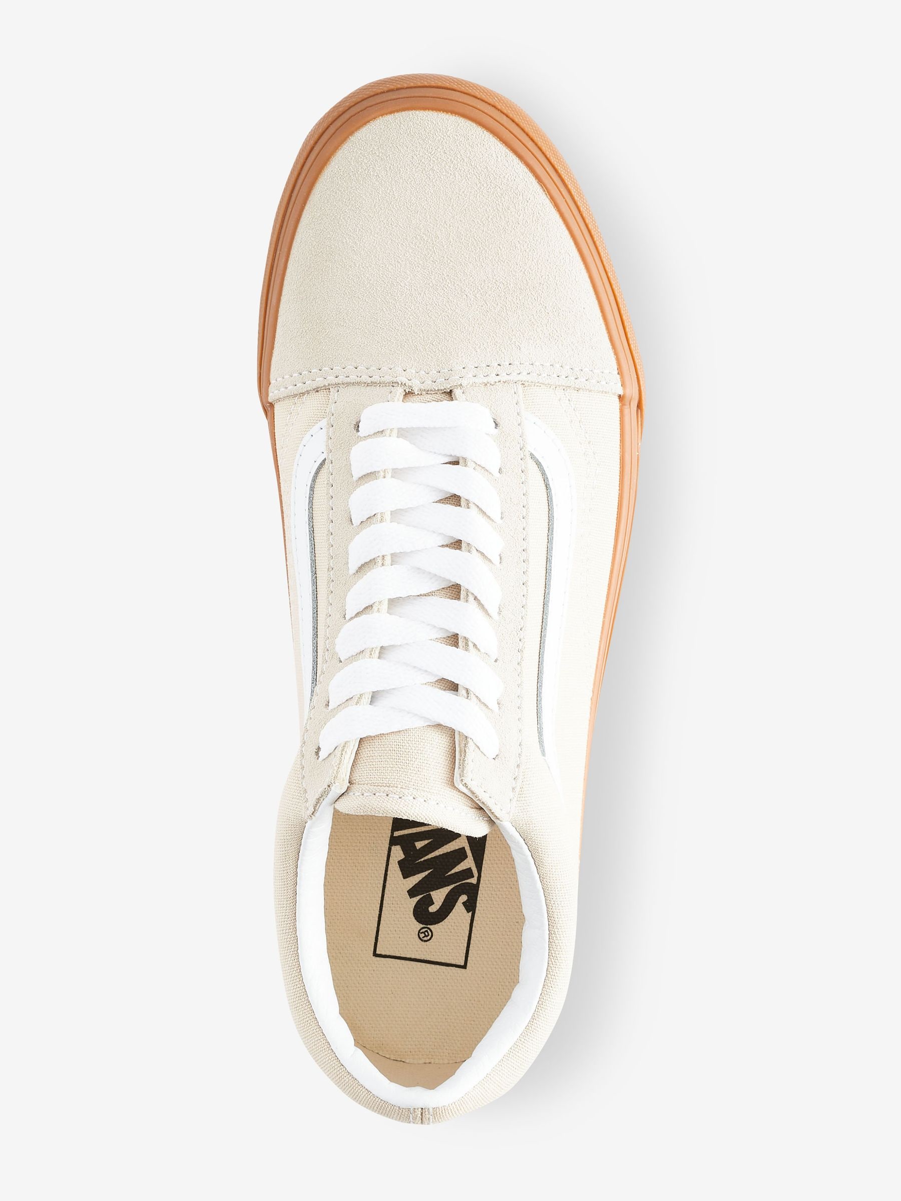White old skool vans womens top