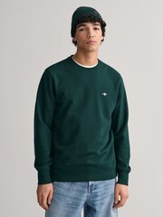 GANT Tartan Green Regular Fit Shield Logo Sweatshirt - Image 1 of 4