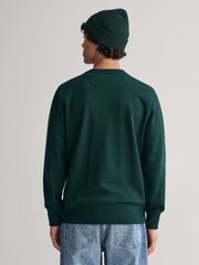 GANT Tartan Green Regular Fit Shield Logo Sweatshirt - Image 2 of 4