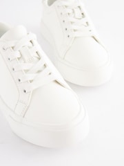 White Lace Up Smart Trainers - Image 5 of 6