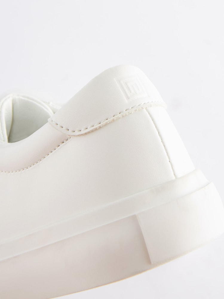 White Lace Up Smart Trainers - Image 6 of 6