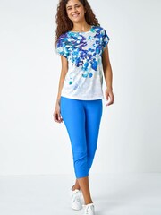 Roman Blue Abstract Hotfix Embellished Stretch T-Shirt - Image 2 of 5