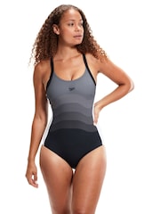 Speedo Black Womens Printed Shaping Entwine 1 Piece Swimsuit - Image 1 of 10
