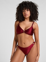 Hunkemöller Red Highleg Bari Bikini Bottoms - Image 1 of 5