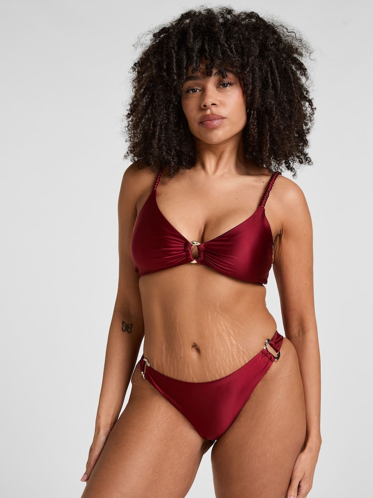 Hunkemöller Red Highleg Bari Bikini Bottoms - Image 1 of 5 Hunkemöller Red Highleg Bari Bikini Bottoms - Image 1 of 5