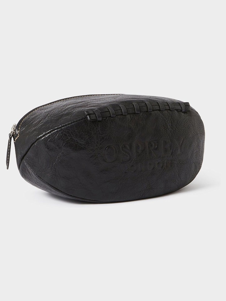 Osprey London Black The Rugger High Shine Leather Washbag - Image 2 of 5 Osprey London Black The Rugger High Shine Leather Washbag - Image 2 of 5