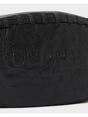 Osprey London Black The Rugger High Shine Leather Washbag - Image 4 of 5