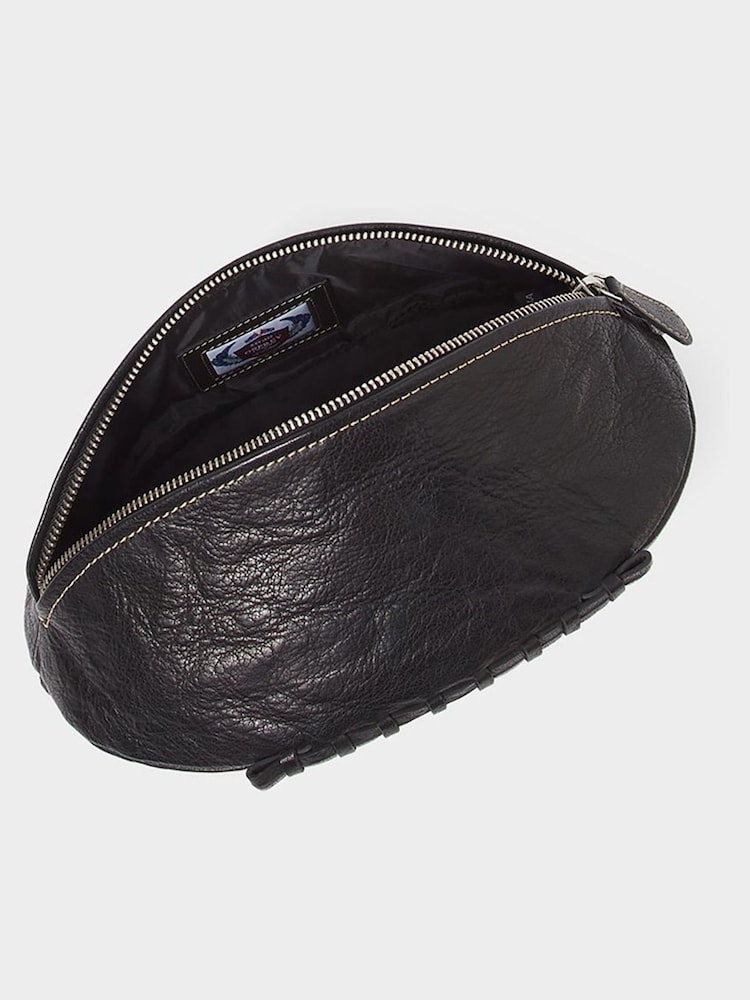Osprey London Black The Rugger High Shine Leather Washbag - Image 5 of 5 Osprey London Black The Rugger High Shine Leather Washbag - Image 5 of 5