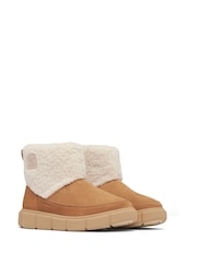 Sorel Explorer III Waterproof Suede Slip-Ons Cozy Lined Brown Boots - Image 4 of 8