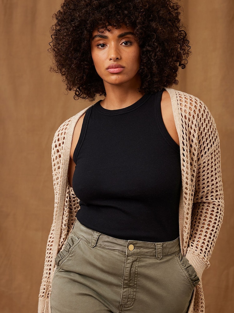 Mint Velvet Black High Neck Tank Top - Image 1 of 4