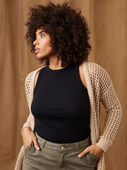 Mint Velvet Black High Neck Tank Top - Image 2 of 4