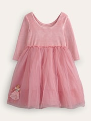 Boden Pink Applique Velvet Tulle Dress - Image 3 of 4
