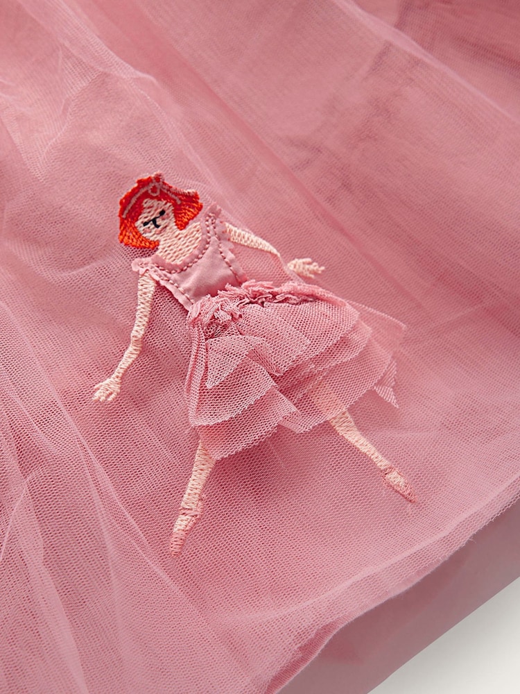 Boden Pink Applique Velvet Tulle Dress - Image 4 of 4