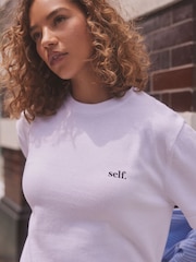 self. White 100% Cotton Knit T-Shirt - Image 4 of 5